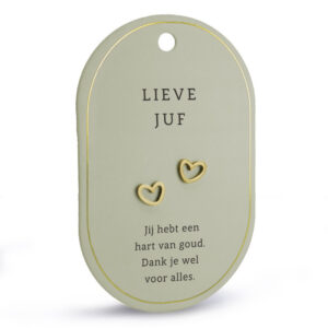 Oorbellen goud Lieve juf